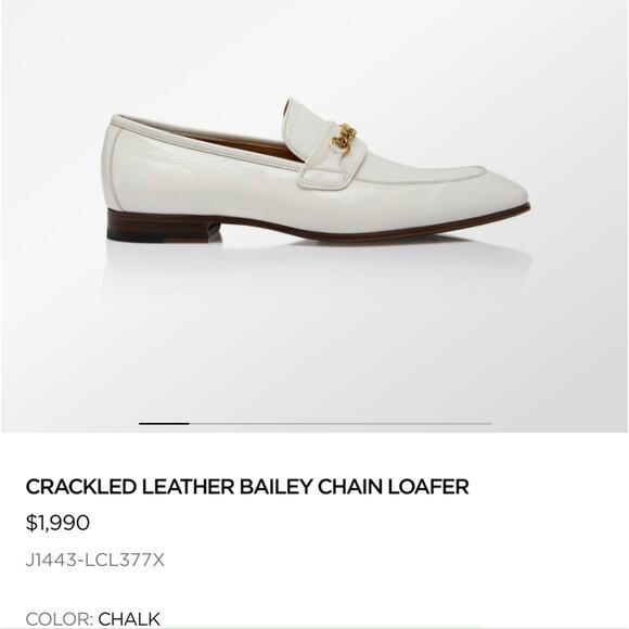 NEW Men\'s Tom Ford Crackled Leather Bailey Chain Loafer Size 42 US 8.5 $1,900 main image 8